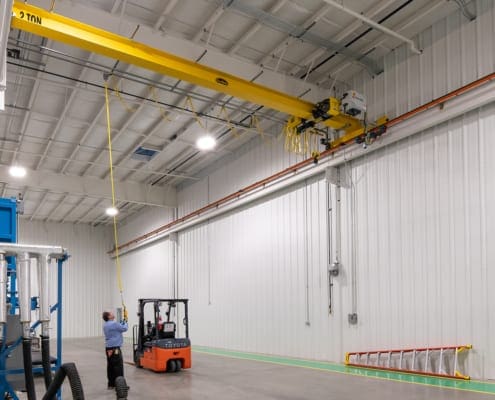 Top-Running, Single Girder Overhead Bridge Crane by CraneWerks, Inc. at Kimura America in Shelbyville, IN