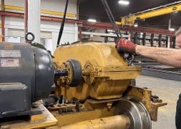 Overhead crane rehabbed by CraneWerks for Service Crane Company's steel processing customer