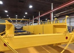 Overhead crane rehabbed by CraneWerks for Service Crane Company's steel processing customer