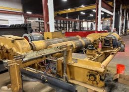 Overhead crane rehabbed by CraneWerks for Service Crane Company's steel processing customer