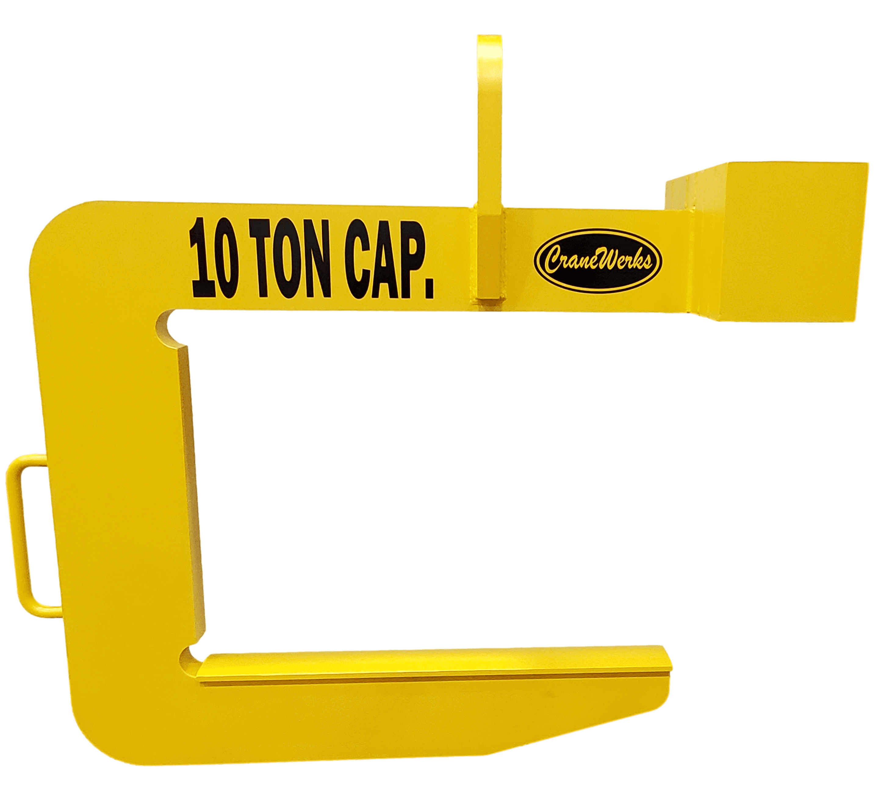 Coil Lifter Safety yellow 10 ton capacity below-the-hook coil lifter by CraneWerks