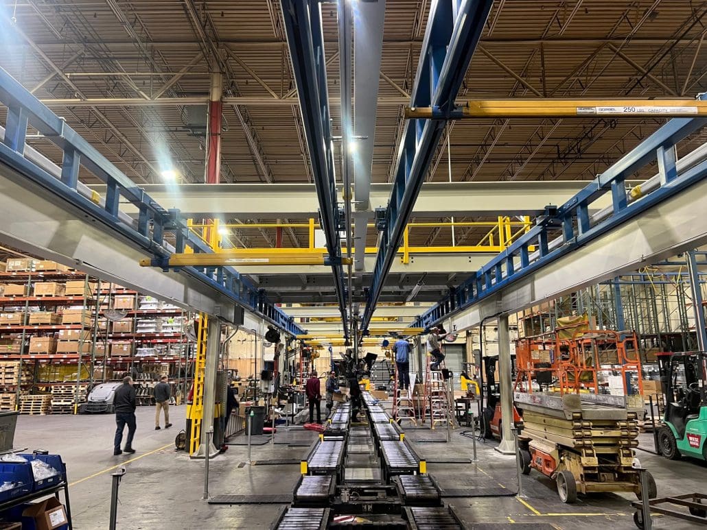 Superstructure Gorbel system designed and installed in a co-operative project between Harriman Material Handling and CraneWerks