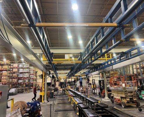 Superstructure Gorbel system designed and installed in a co-operative project between Harriman Material Handling and CraneWerks