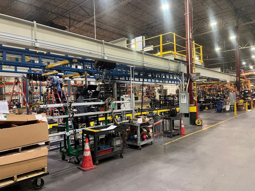 Superstructure Gorbel system designed and installed in a co-operative project between Harriman Material Handling and CraneWerks for Hendrickson