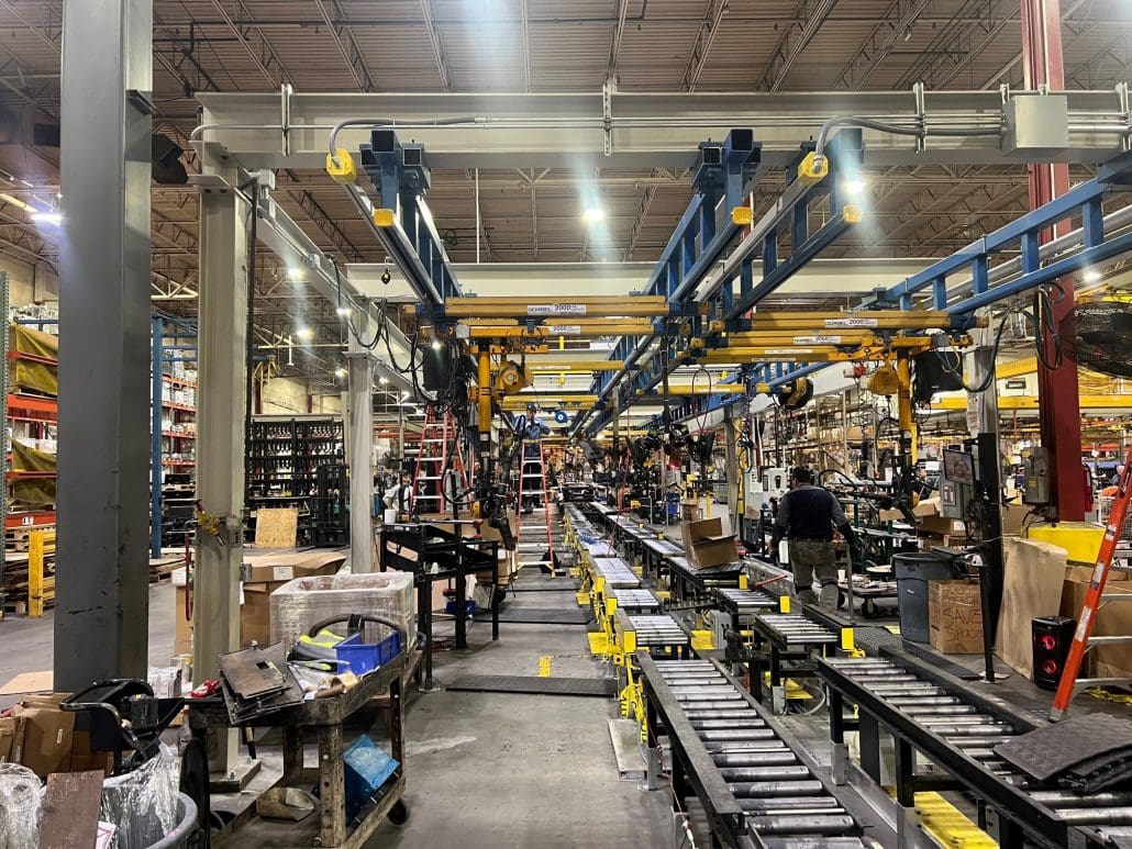 Superstructure Gorbel system designed and installed in a co-operative project between Harriman Material Handling and CraneWerks