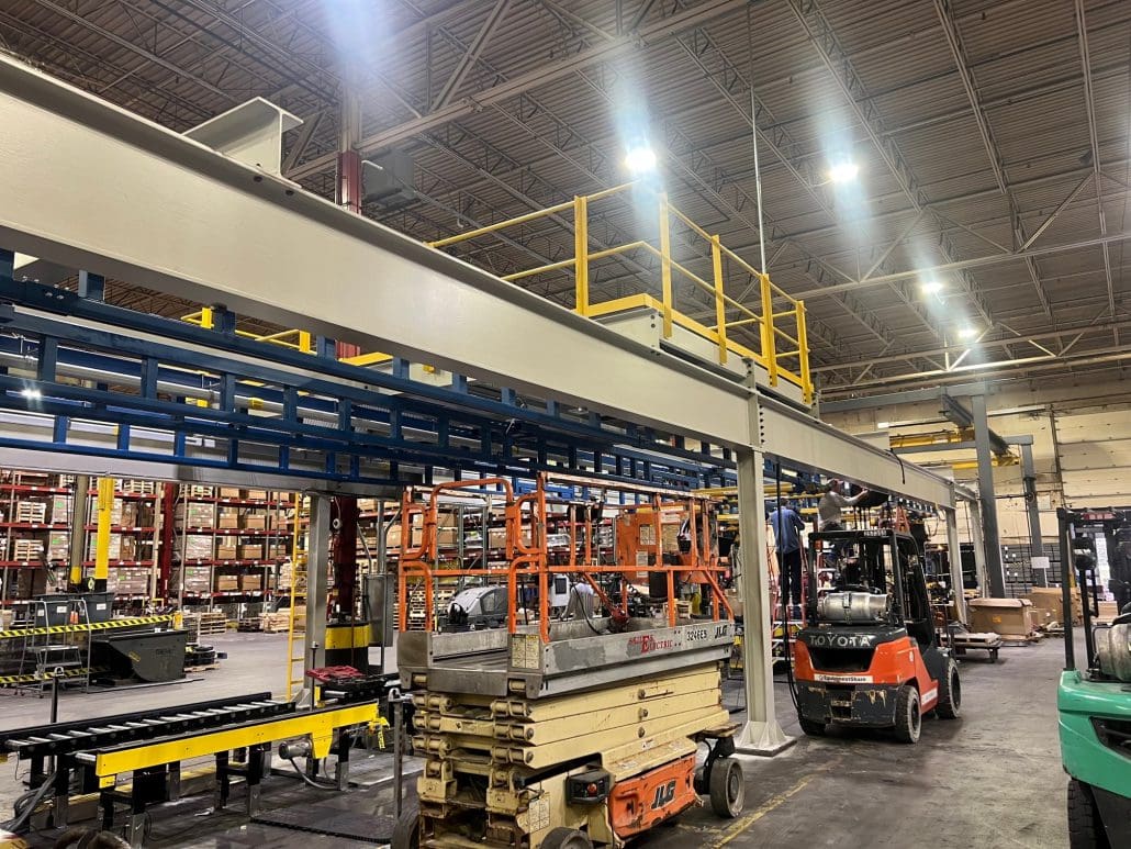 Superstructure Gorbel system designed and installed in a co-operative project between Harriman Material Handling and CraneWerks for Hendrickson