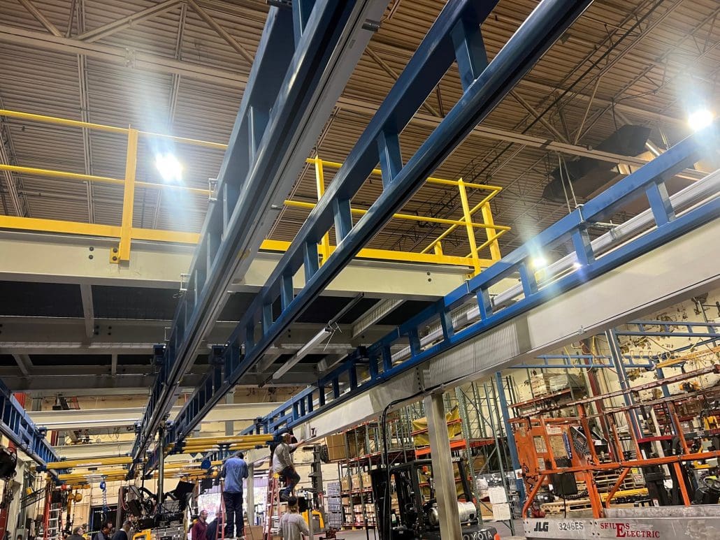 Superstructure Gorbel system designed and installed in a co-operative project between Harriman Material Handling and CraneWerks