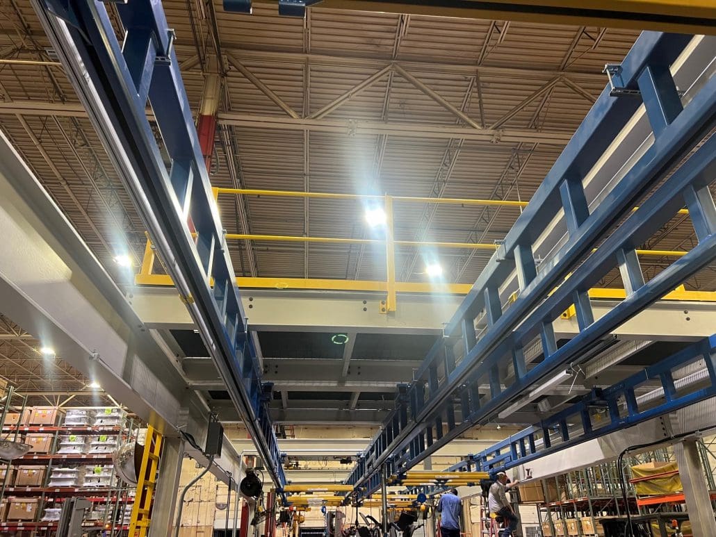 Superstructure Gorbel system designed and installed in a co-operative project between Harriman Material Handling and CraneWerks for Hendrickson