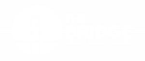 The Bridge Ministries of Shelbyville Indiana logo in white: Rebuild, restore, revitalize