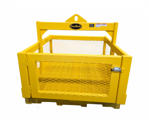 Safety Yellow Material Lifting Basket by CraneWerks