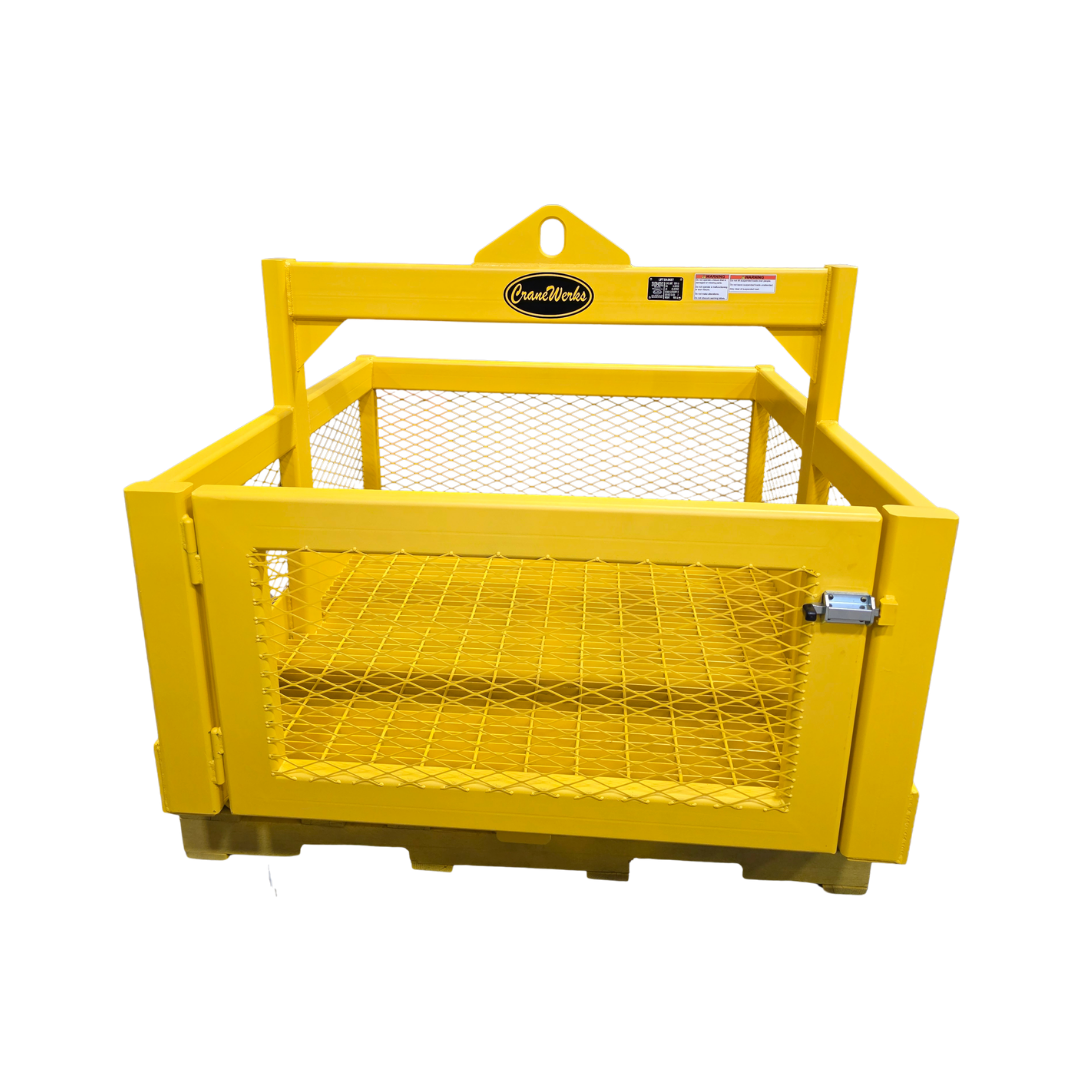 Safety Yellow Material Lifting Basket by CraneWerks